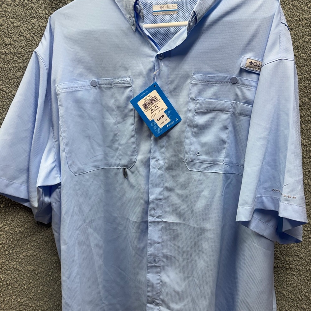 Columbia Light Blue Outdoor Performance Shirt